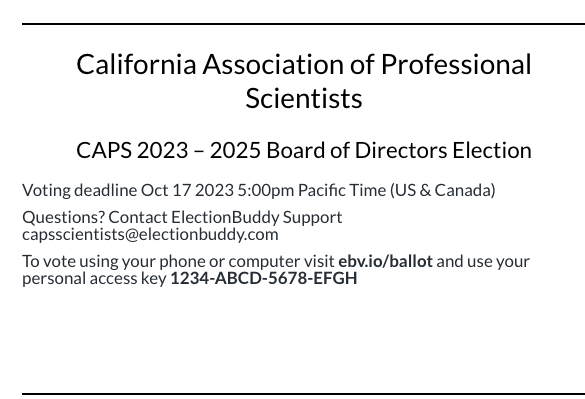 Front of election example postcard. May not be viewable on State Emails, but should be on private email addresses. 